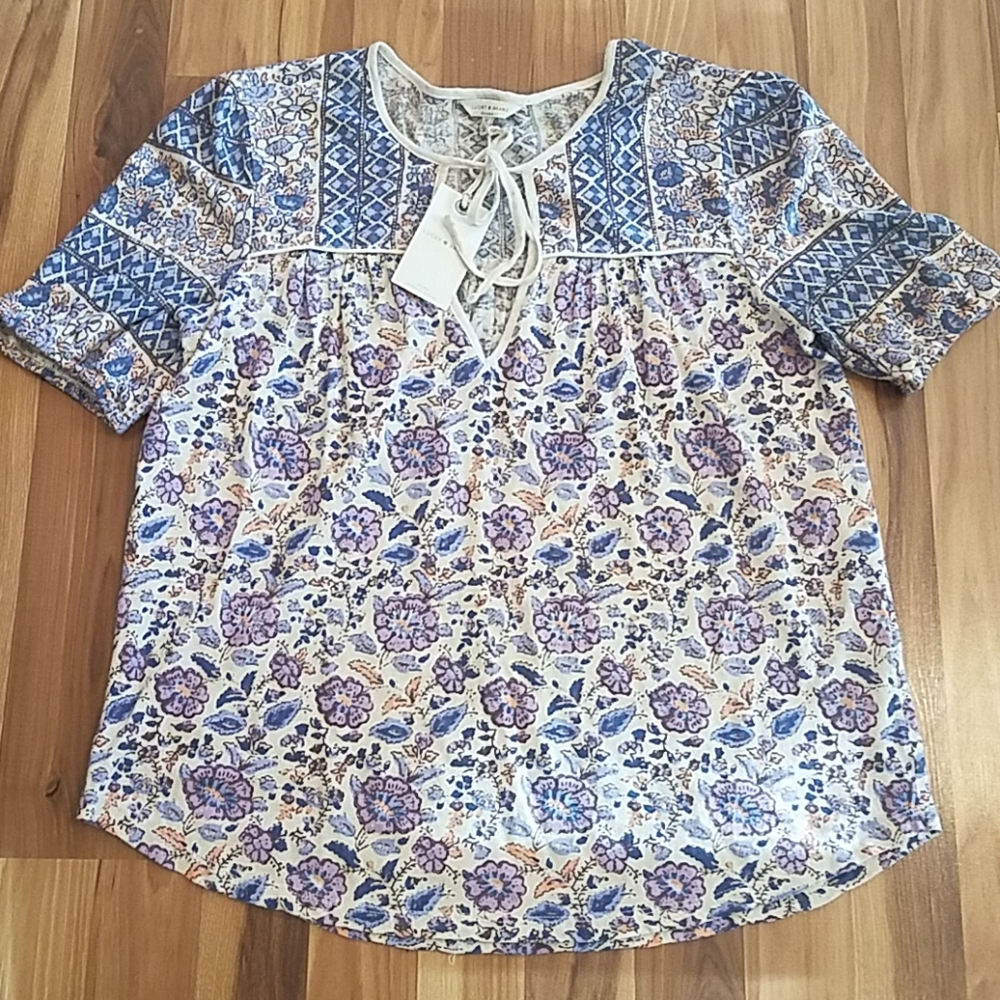 Lucky Brand Floral peasant top